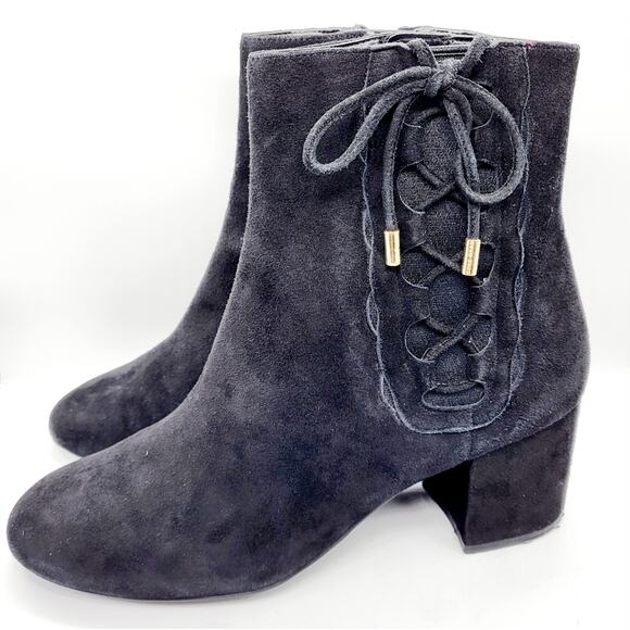 Cole Haan Grand.OS Leah Black Suede Block Heel Ankle Booties Women’s Size 7 - Picture 2 of 13